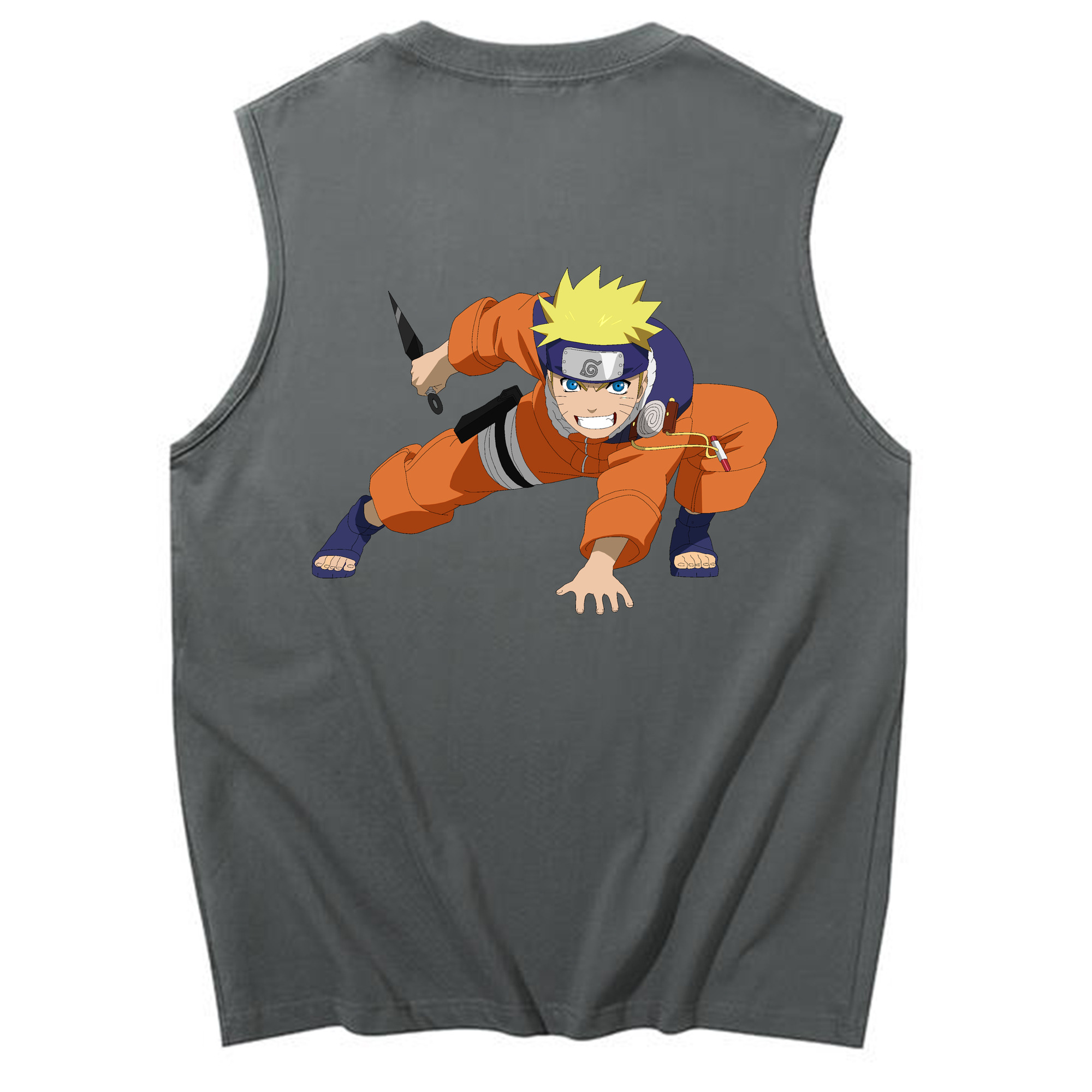 （画像用） NARUTO -ナルト- うずまき ナルト Uzumaki Naruto コットン100％タンクトップ（背面プリント）